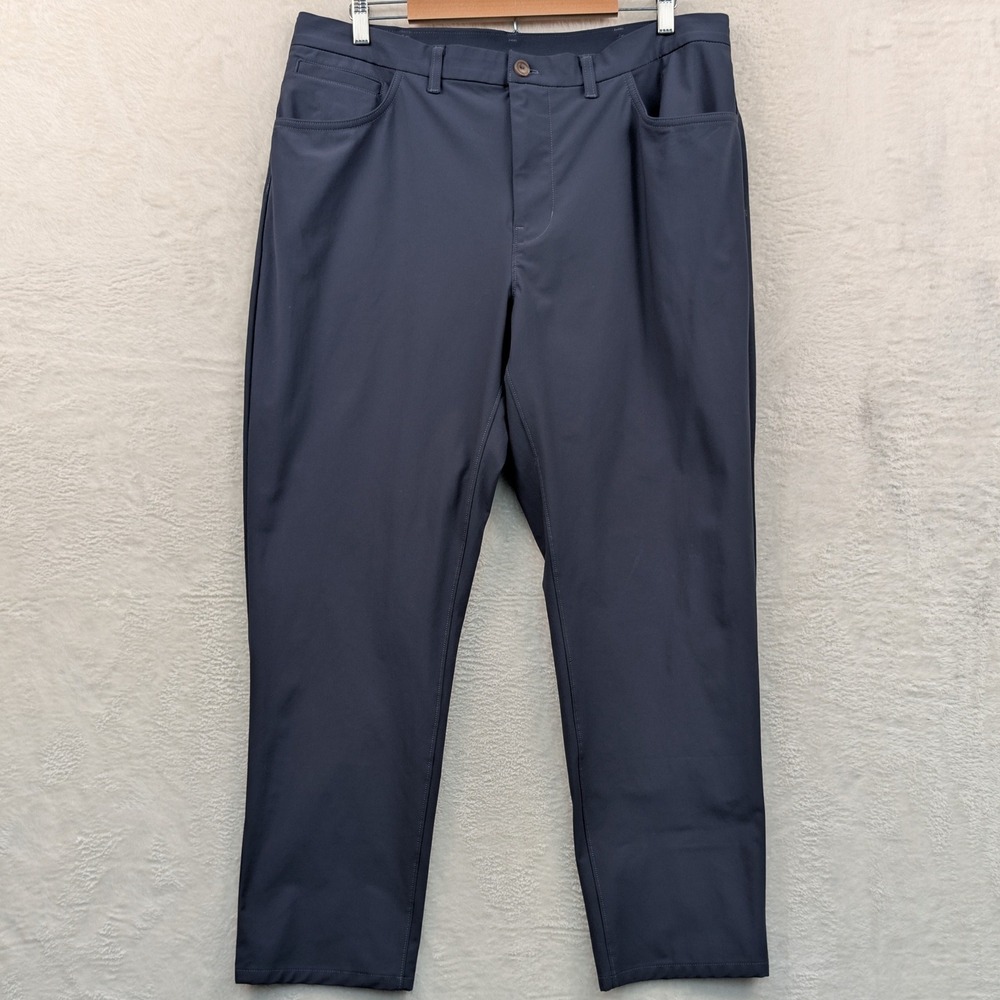 Patagonia Pants Mens 39x30 Gray Blue Straight Leg Transit Traveler 5-Pocket - Picture 2 of 16